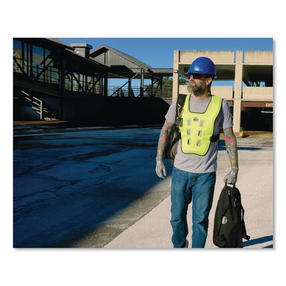 Chill-Its 6684 Dry Evaporative Cooling Vest - Elastic Waist, Polyester/Polyurethane, X-Small, Lime