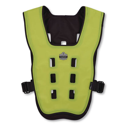 Chill-Its 6684 Dry Evaporative Cooling Vest - Elastic Waist, Polyester/Polyurethane, Small/Medium, Lime
