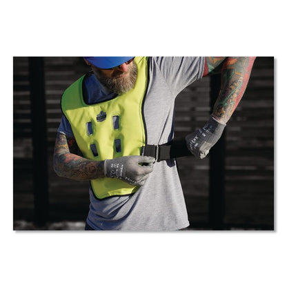 Chill-Its 6684 Dry Evaporative Cooling Vest - Elastic Waist, Polyester/Polyurethane, Large/X-Large, Lime