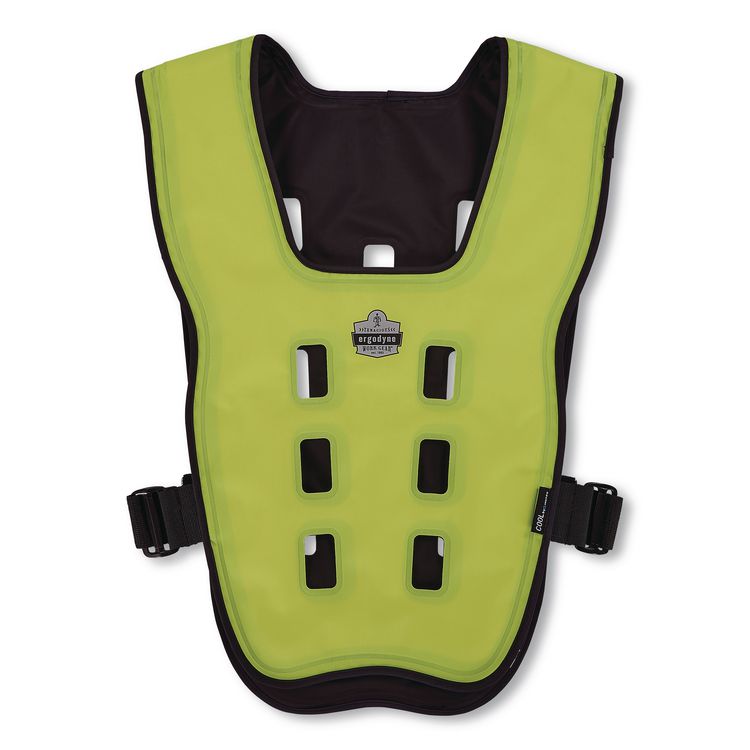 Chill-Its 6684 Dry Evaporative Cooling Vest - Elastic Waist, Polyester/Polyurethane, Large/X-Large, Lime