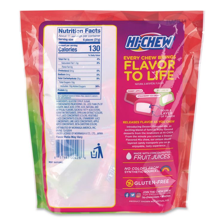 Stand Up Pouch Dessert Mix, Candy Apple/Strawberry Ice Cream/Key Lime Pie, 11.65 oz Pouch, 2/Carton