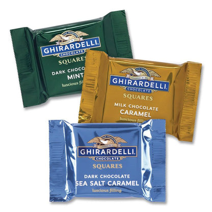 Premium Chocolate Assortment Squares, 5.3 oz Bag, 6/Carton