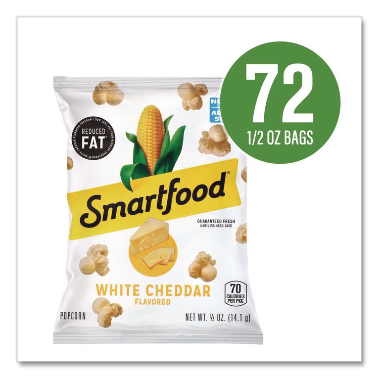 Reduced Fat White Cheddar Popcorn, 0.5 oz Bag, 72/Carton