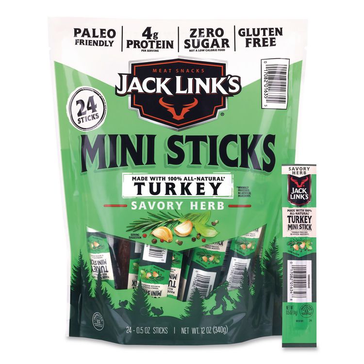 Savory Herb Mini Turkey Stick, 0.5 oz Stick, 24/Pack
