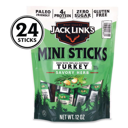 Savory Herb Mini Turkey Stick, 0.5 oz Stick, 24/Pack
