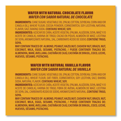 Mini Wafer Cookies Tub, Chocolate/Vanilla, 1.4 oz Packets, 20/Carton
