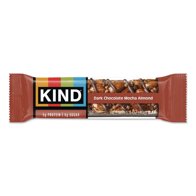 Nuts and Spices Bar, Dark Chocolate Mocha Almond, 1.4 oz Bar, 12/Box