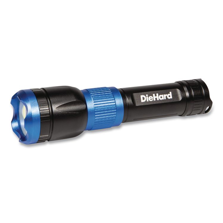 DieHard USB-C Rechargeable Flashlight and Power Bank, Lithium Ion Rechargeable Battery (Included), Black/Blue