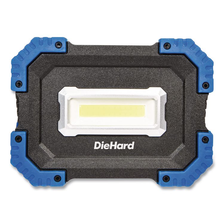 DieHard Rechargeable Utility Work Light with Power Bank, Lithium Ion Rechargeable Battery (Included), Black/Blue