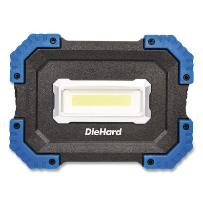 DieHard Rechargeable Utility Work Light with Power Bank, Lithium Ion Rechargeable Battery (Included), Black/Blue