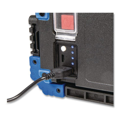 DieHard Rechargeable Utility Work Light with Power Bank, Lithium Ion Rechargeable Battery (Included), Black/Blue