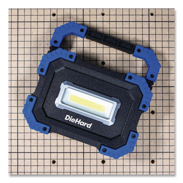 DieHard Rechargeable Utility Work Light with Power Bank, Lithium Ion Rechargeable Battery (Included), Black/Blue