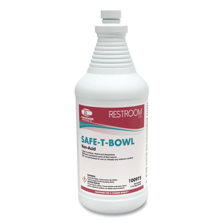 Safe-T-Bowl Liquid Toilet Bowl Cleaner, Unscented, 32 oz Bottle, 12/Carton