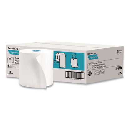 Signature Hardwound Roll Towels for Tandem Dispensers, 1-Ply, 7.5" x 1,000 ft, White, 6 Rolls/Carton