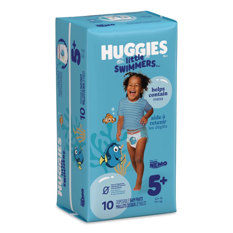 Little Swimmers, Size 5-6, 32 lbs and Up, 10/Pack, 8 Packs/Carton