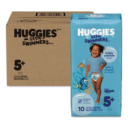 Little Swimmers, Size 5-6, 32 lbs and Up, 10/Pack, 8 Packs/Carton