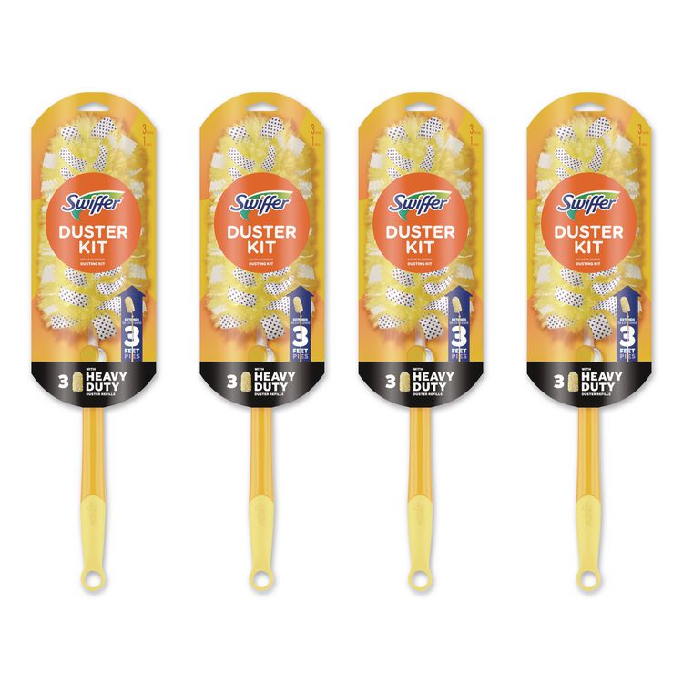 360 Heavy Duty Extendable Starter Dusting Kit, 3 Refills and One 6" to 3 ft Pole, 4 Kits/Carton