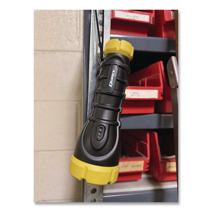 Durable Rubber Flashlight, 3 AA Batteries (Included), Black/Yellow