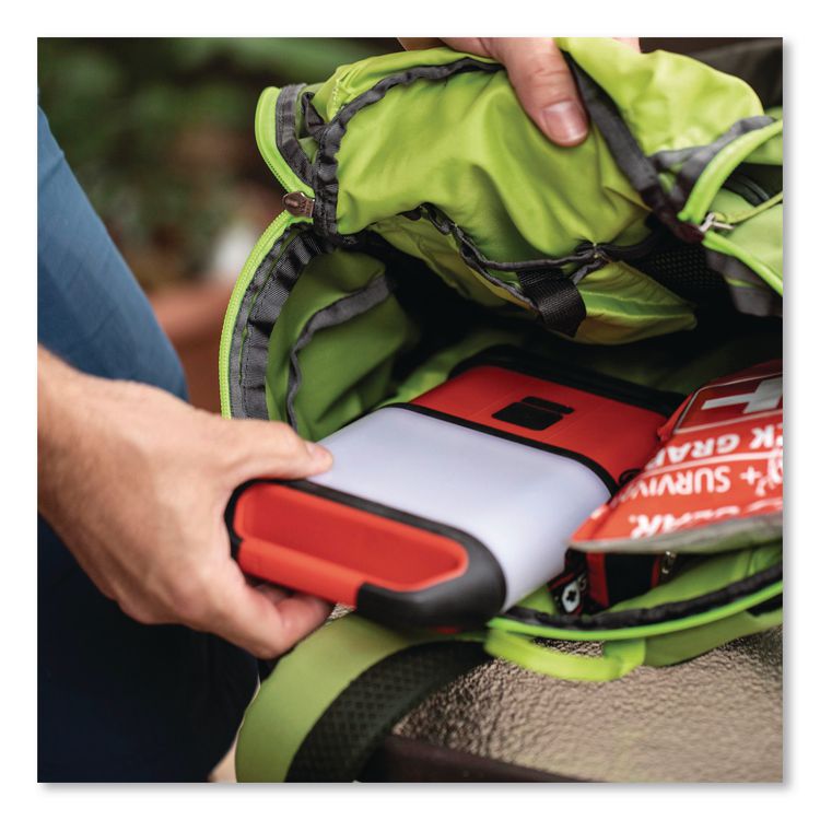 LifeGear Stormproof Stow Away Lantern, 4 AA Batteries (Included), Red