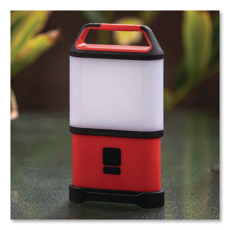 LifeGear Stormproof Stow Away Lantern, 4 AA Batteries (Included), Red