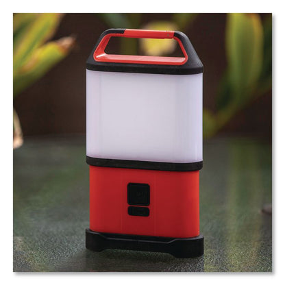 LifeGear Stormproof Stow Away Lantern, 4 AA Batteries (Included), Red