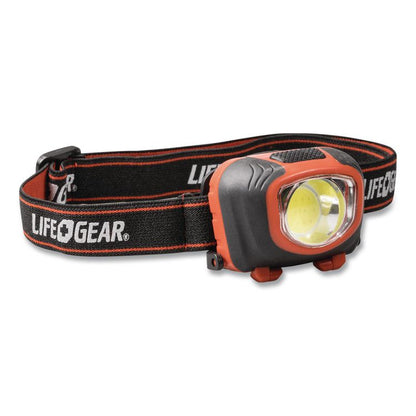 LifeGear Storm Proof Headlamp, 3 AAA Batteries (Included), Black/Red