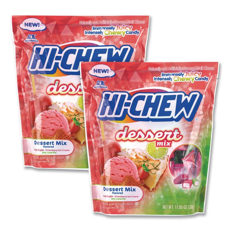 Stand Up Pouch Dessert Mix, Candy Apple/Strawberry Ice Cream/Key Lime Pie, 11.65 oz Pouch, 2/Carton