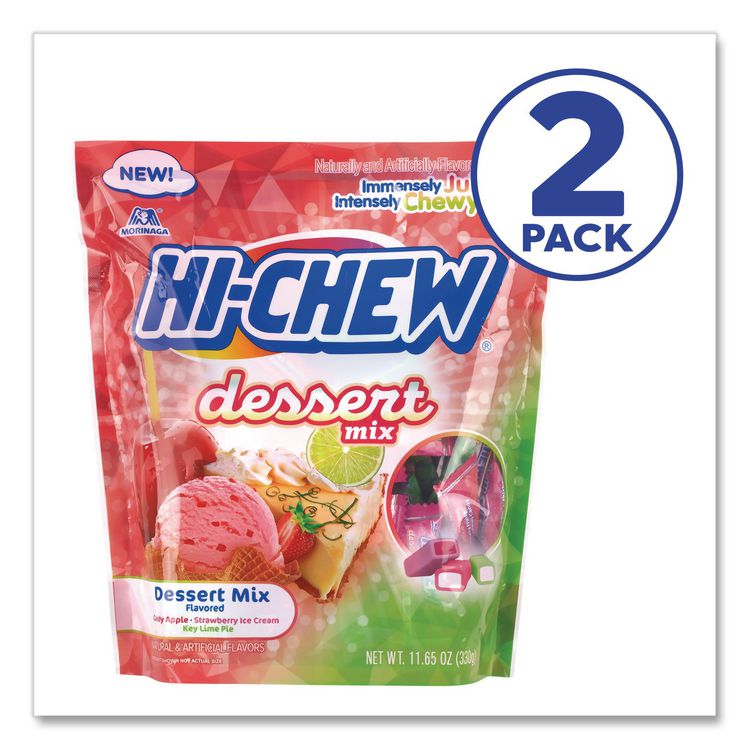 Stand Up Pouch Dessert Mix, Candy Apple/Strawberry Ice Cream/Key Lime Pie, 11.65 oz Pouch, 2/Carton