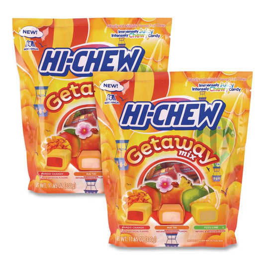 Stand Up Pouch Getaway Mix, Mango Chamoy/Mai Tai/Yuzu Lime, 11.65 oz Pouch, 2/Carton