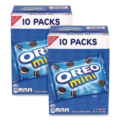 Mini Oreo's, Chocolate,1 oz Bag, 10 Bags/Box, 2 Boxes/Carton