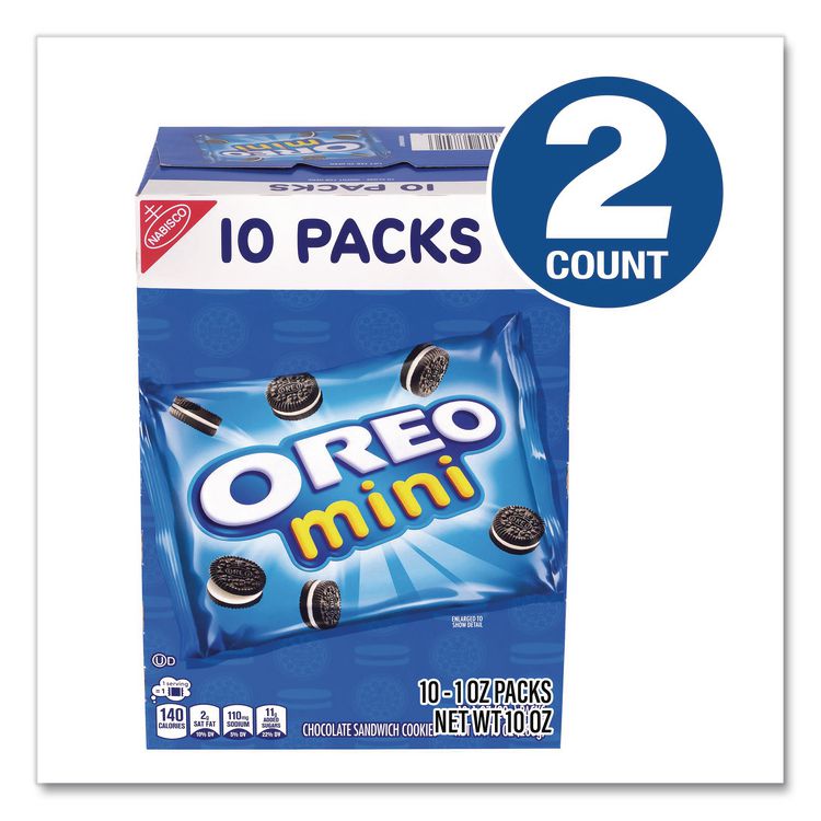 Mini Oreo's, Chocolate,1 oz Bag, 10 Bags/Box, 2 Boxes/Carton