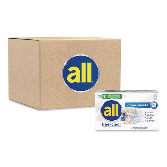 Free Clear Vend Pack Dryer Sheets, Fragrance Free, 2 Sheets/Box, 100 Box/Carton