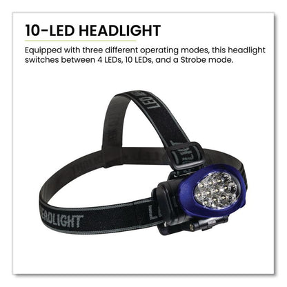 LED Headlights, 3 AAA Batteries (Included), Blue