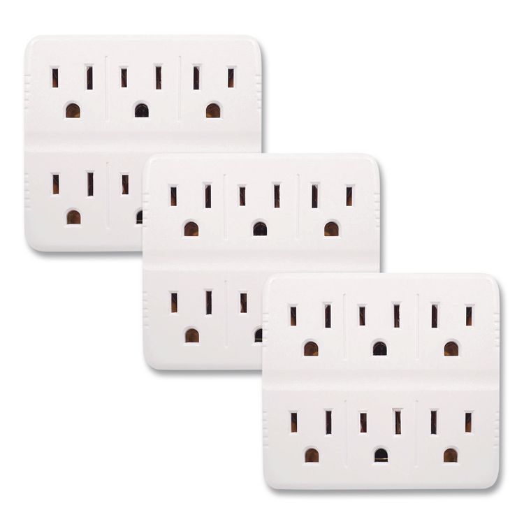 Wall Mounted 6 Outlet Tap, 6 Outlets, White, 3/Pack