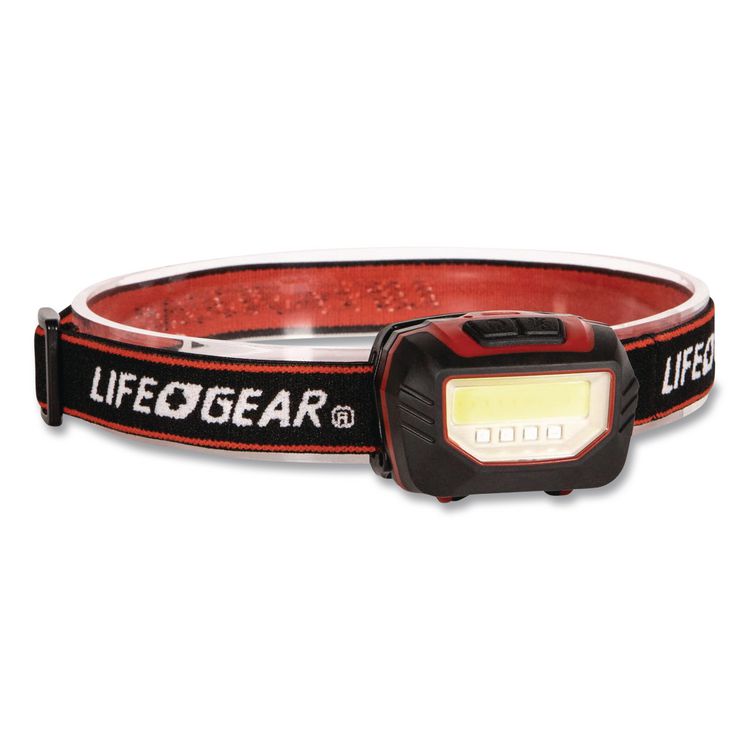 LifeGear Stormproof Multi Mode LED Headlamp, 3 AAA Batteries (Included), Black
