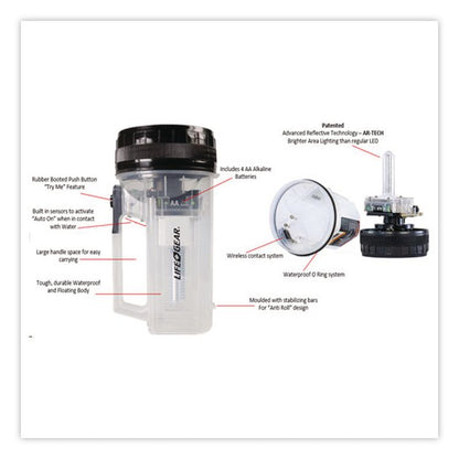 LifeGear AR Tech Spotlight and Lantern, 4 AA Batteries Included, Clear