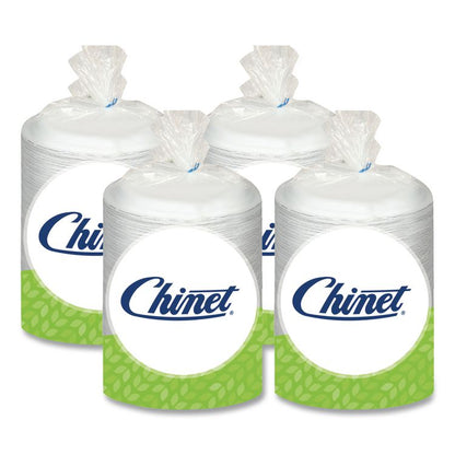 Heavyweight Plastic Plates, 9" dia, White, 125/Pack, 4 Packs/Carton