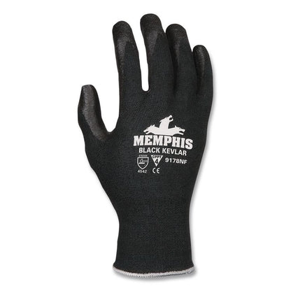 Nitrile Coated Kevlar Gloves, EN388: 4542, 10" Long, Large, Black, Pair