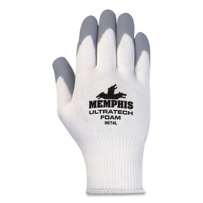 Ultra Tech Foam Nitrile Gloves, EN388: 3121, X-Large, Gray/White, 12 Pairs