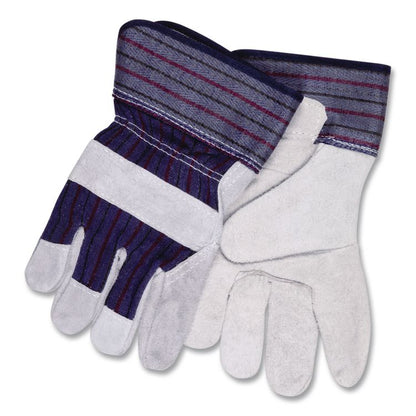 Men's Split Leather Palm Gloves, Gunn Cut, Wing Thumb, X-Large, Gray, Dozen