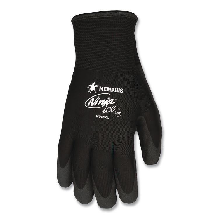 Ninja Ice Gloves, EN388: 3232, 10" Long, Large, Black, Pair