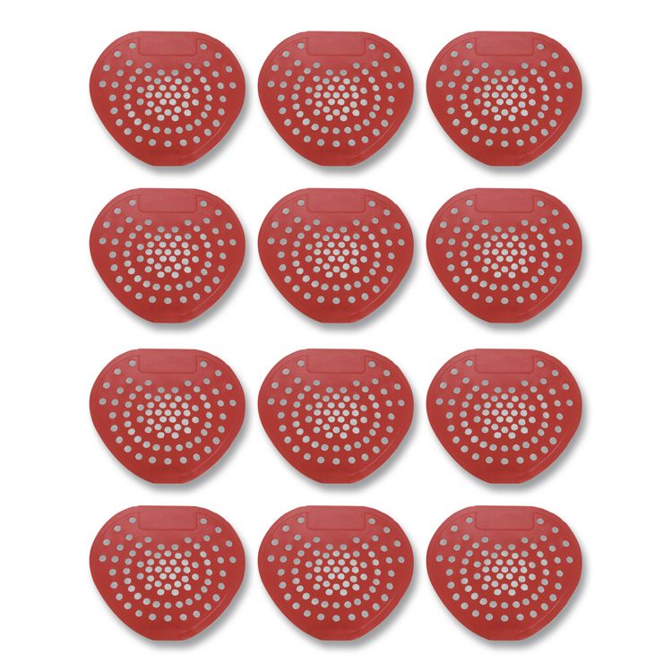 Health Gards Vinyl Urinal Screen, Cherry Scent, 7.75 x 6.88, Red, Dozen