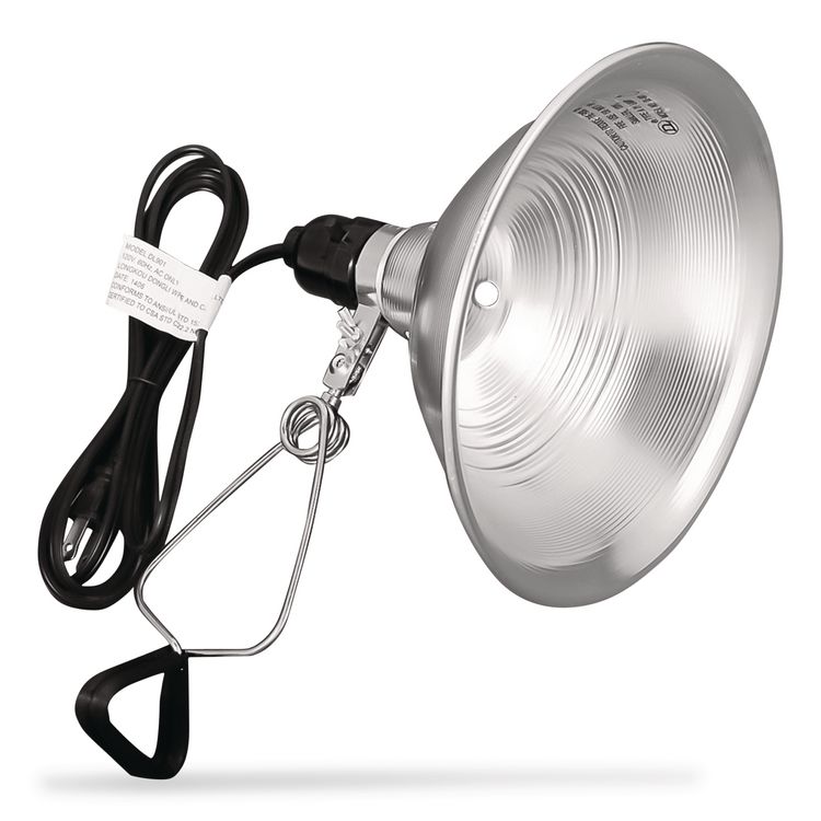 Clamp Lights, E26 Bulb, 7 x 8.5 x 8.5, Gray