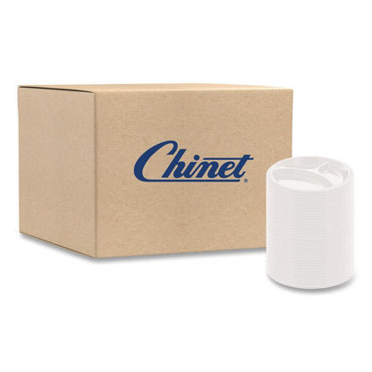 Paper Dinnerware, 3-Compartment Plate, 9.25" dia, White, 500/Carton
