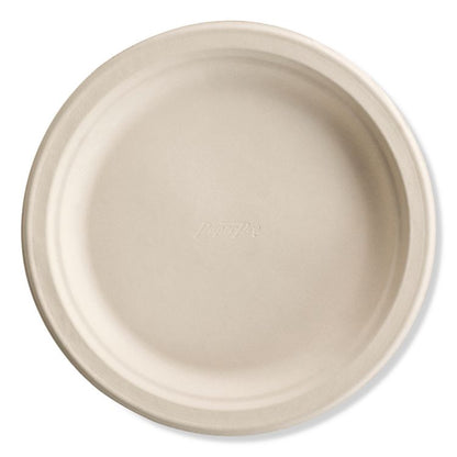 PaperPro Naturals Molded Fiber Dinnerware, Round Plates, 8.75" dia, White, 125/Pack, 4 Packs/Carton