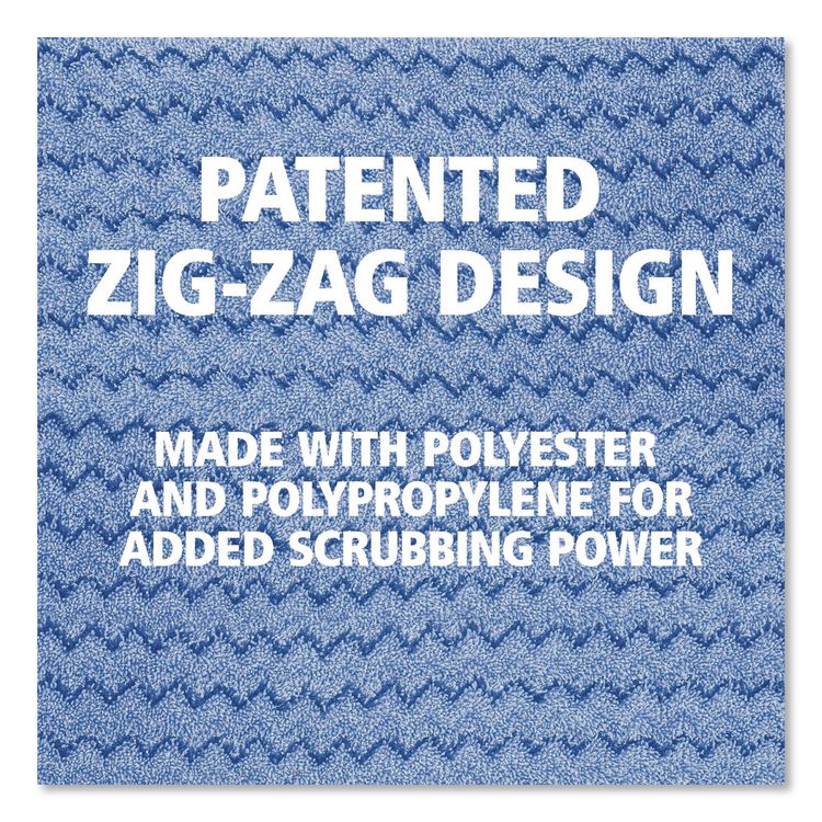 Microfiber Wet Mopping Pad, 24" Long, Split Nylon/Polyester Blend, Blue, 12/Carton