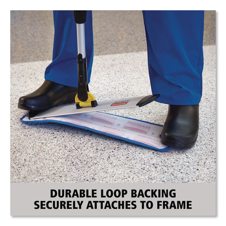 Microfiber Wet Mopping Pad, 24" Long, Split Nylon/Polyester Blend, Blue, 12/Carton