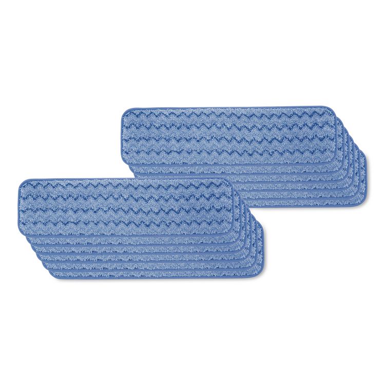 Microfiber Wet Mopping Pad, 24" Long, Split Nylon/Polyester Blend, Blue, 12/Carton