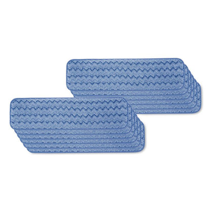 Microfiber Wet Mopping Pad, 24" Long, Split Nylon/Polyester Blend, Blue, 12/Carton