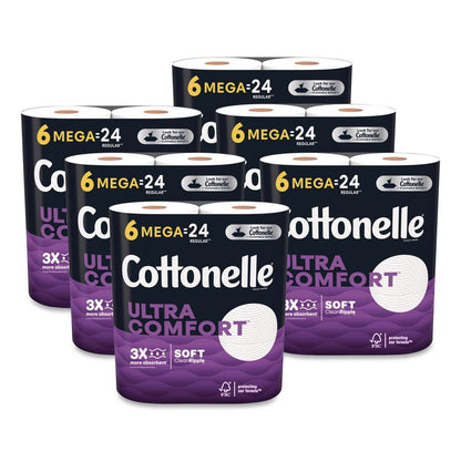 Ultra ComfortCare Toilet Paper, Soft Tissue, Septic Safe, 2-Ply, White, 284 Sheets/Roll, 6 Rolls/Pack, 36 Rolls/Carton